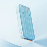 Baseus Comet Series powerbank med display 10000mAh 22.5W - blå + USB-A - USB-C kabel 0.3m - hvid