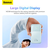 Baseus Comet Series powerbank med display 10000mAh 22.5W - blå + USB-A - USB-C kabel 0.3m - hvid