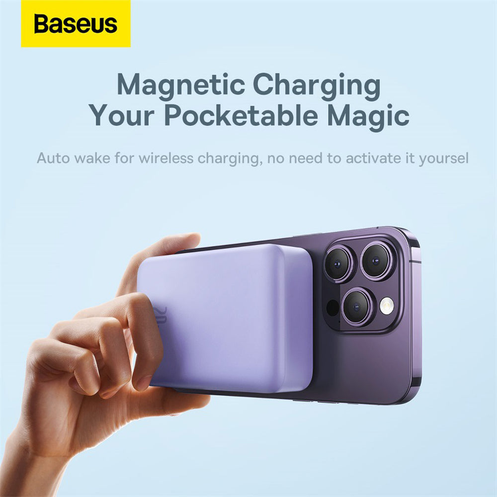 Baseus Magnetic Mini 20000 mAh 20W Powerbank - lilla + USB-C / USB-C kabel