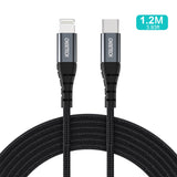 Choetech IP0039 USB-C / Lightning MFi-kabel, 1,2 m lang - sort