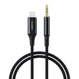 Choetech AUX009 Lighting / mini jack 3,5 mm kabel 2 m - sort