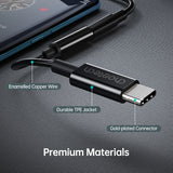 Choetech AUX003 USB-C / DC 3,5 mm lydadapter - sort