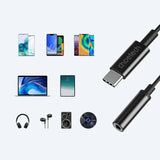 Choetech AUX003 USB-C / DC 3,5 mm lydadapter - sort