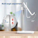 Choetech H035 aluminium stand til en telefon eller tablet med justering - hvid og sølv