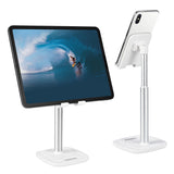 Choetech H035 aluminium stand til en telefon eller tablet med justering - hvid og sølv