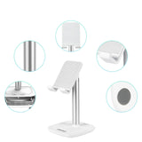 Choetech H035 aluminium stand til en telefon eller tablet med justering - hvid og sølv