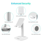 Choetech H035 aluminium stand til en telefon eller tablet med justering - hvid og sølv