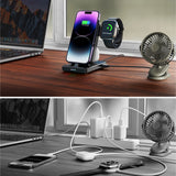 Joyroom JR-WQS02 iPhone AirPods Apple Watch 4in1 opladningsstation foldbar - sort