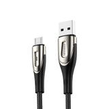 Joyroom Sharp Series S-M411 USB-A / micro USB 3A 1.2m Kabel med opladningsanvisning - sort