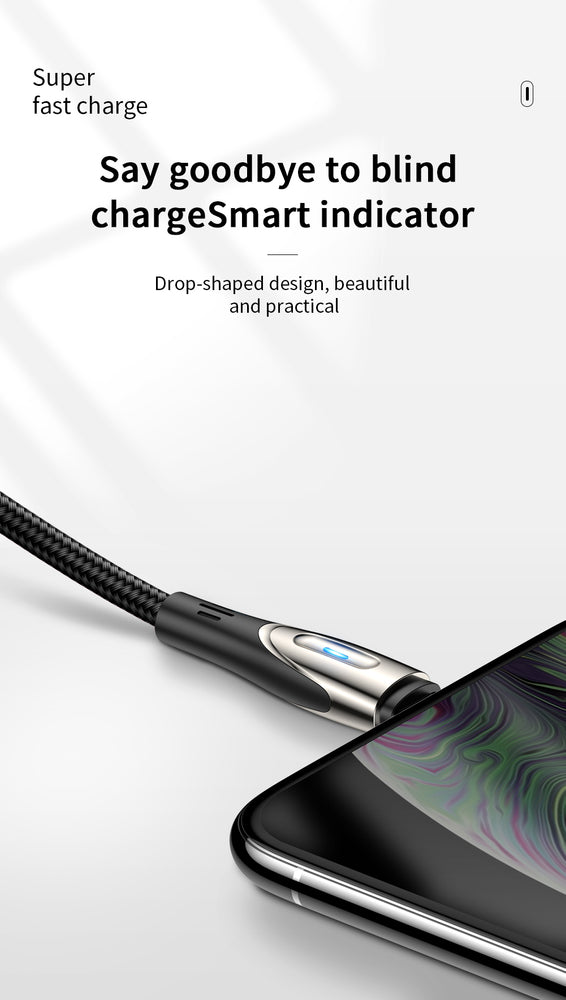 Joyroom Sharp Series S-M411 USB-A / micro USB 3A 1.2m Kabel med opladningsanvisning - sort