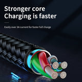 Joyroom Sharp Series S-M411 USB-A / micro USB 3A 1.2m Kabel med opladningsanvisning - sort