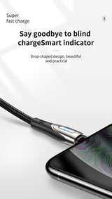 Joyroom Sharp Series S-M411 USB-A / micro USB 3A 2m Cable with Charging Indicator - Black