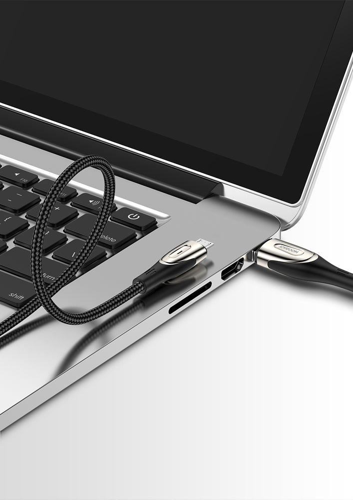 Joyroom Sharp Series S-M411 USB-A / micro USB 3A 2m Cable with Charging Indicator - Black