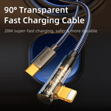 Joyroom Gaming Cable S-CL020A6 Lightning (vinklet) / USB-C (ret) 20W 1,2 m - blå