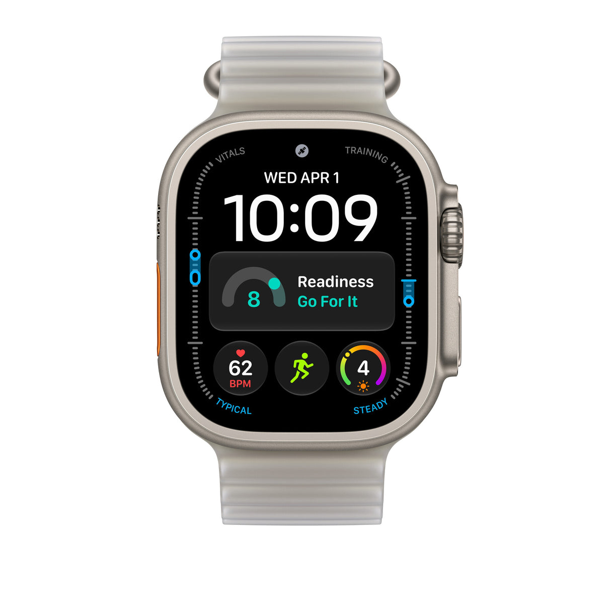 Apple Ocean-rem i halvtransparent grå, 49 mm - i farven sort titanium