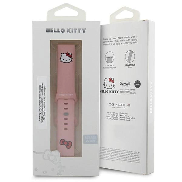 Hello Kitty Silicone Kitty Head strap universal 22mm - pink