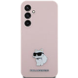 Karl Lagerfeld Silicone Choupette Metal Pin case for Samsung Galaxy S23 FE - pink