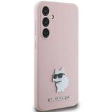 Karl Lagerfeld Silicone Choupette Metal Pin case for Samsung Galaxy S23 FE - pink