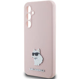 Karl Lagerfeld Silicone Choupette Metal Pin case for Samsung Galaxy S23 FE - pink