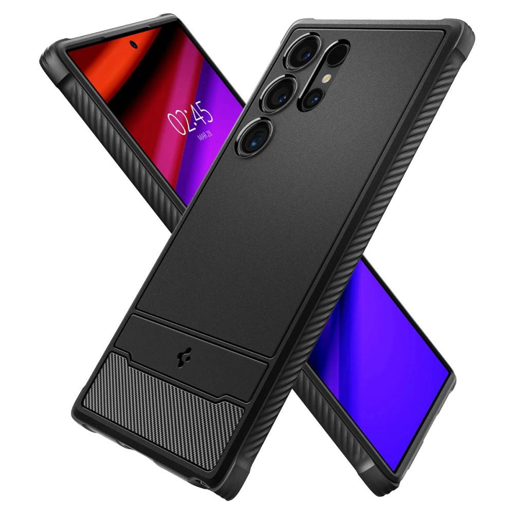 Spigen Rugged Armor Case for Samsung Galaxy S24 Ultra - Matte Black