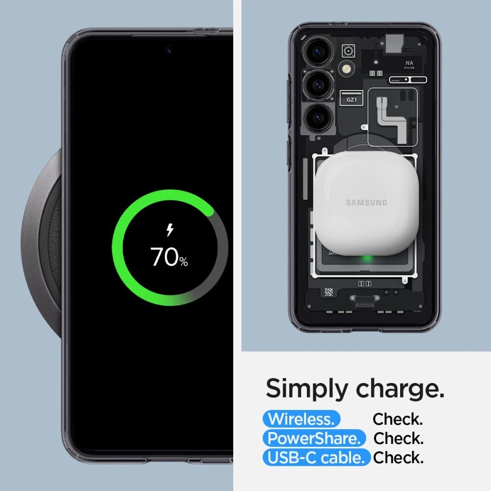 Spigen Ultra Hybrid Case til Samsung Galaxy S24 - mørkgrå (Zero One Pattern)