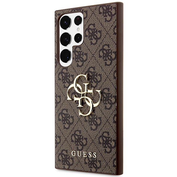 Guess 4G Big Metal Logo Case til Samsung Galaxy S24 Ultra - Brunt