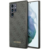 Guess 4G Metal Gold Logo-hylster til Samsung Galaxy S24 Ultra - sort