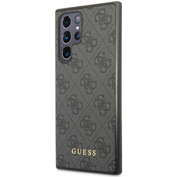 Guess 4G Metal Gold Logo-hylster til Samsung Galaxy S24 Ultra - sort