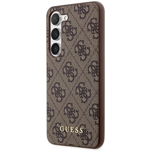 Guess 4G Metal Gold Logo case for Samsung Galaxy S24+ - brown