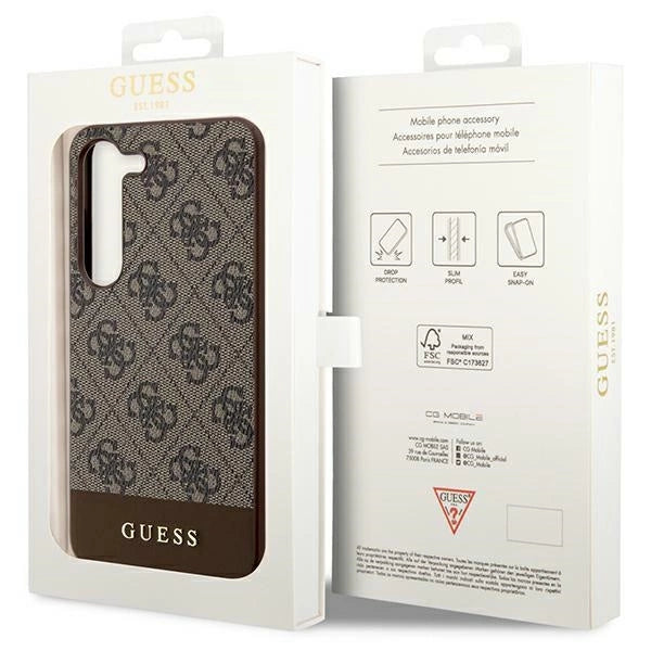 Guess 4G Stripe Collection case for Samsung Galaxy S24+ - brown