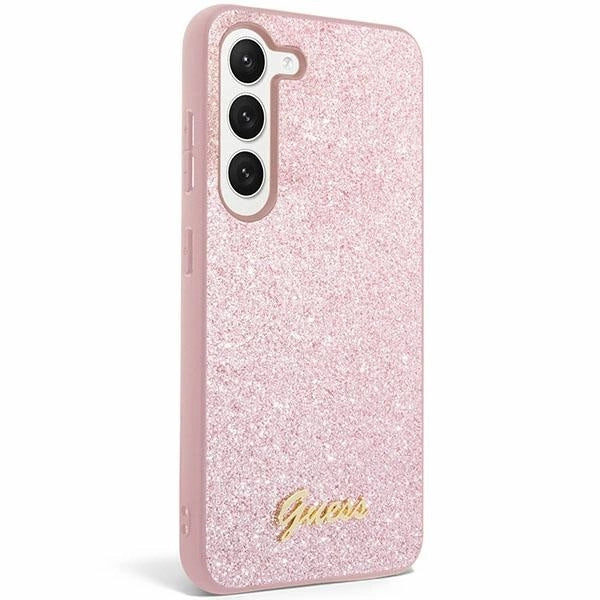 Guess Glitter Script case for Samsung Galaxy S24+ - pink