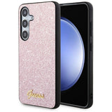 Guess Glitter Script Case for Samsung Galaxy S24 - Pink