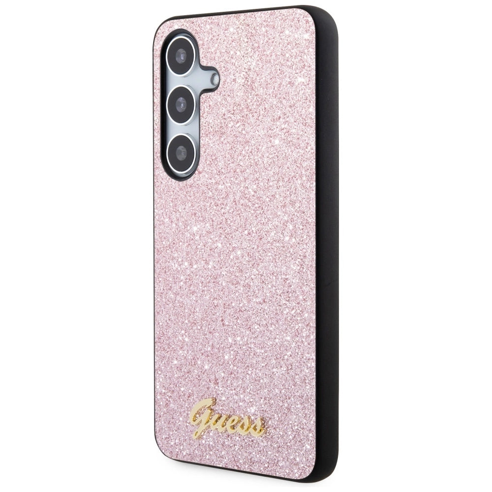 Guess Glitter Script Case for Samsung Galaxy S24 - Pink