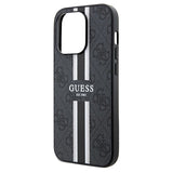 Guess 4G Printed Stripes MagSafe case for iPhone 15 Pro Max - black