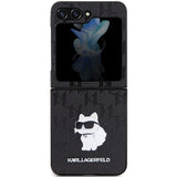 Karl Lagerfeld Saffiano Monogram Choupette Pin case for Samsung Galaxy Z Flip 5 - black