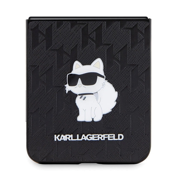 Karl Lagerfeld Saffiano Monogram Choupette Pin case for Samsung Galaxy Z Flip 5 - black