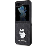 Karl Lagerfeld Saffiano Monogram Choupette Pin case for Samsung Galaxy Z Flip 5 - black