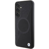 BMW BMHMS24M23RTPK S24+ S926 black/black hardcase Signature Leather Half Textured & Circle MagSafe