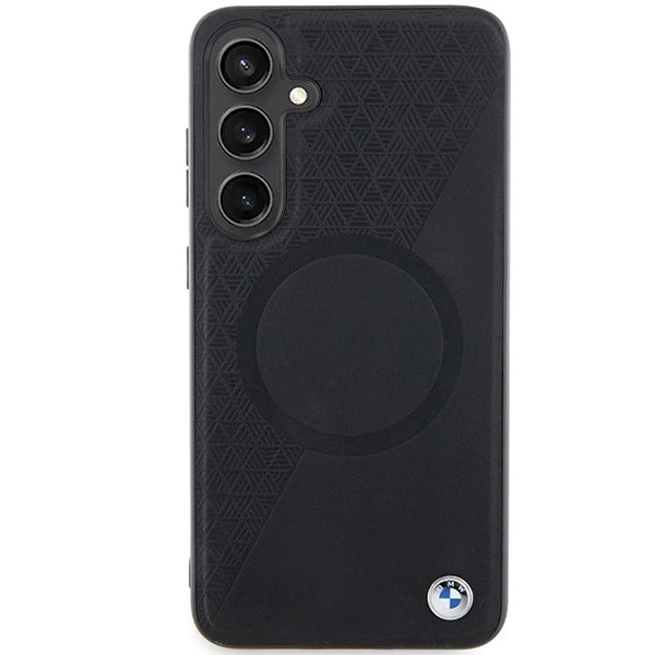 BMW BMHMS24M23RTPK S24+ S926 black/black hardcase Signature Leather Half Textured & Circle MagSafe