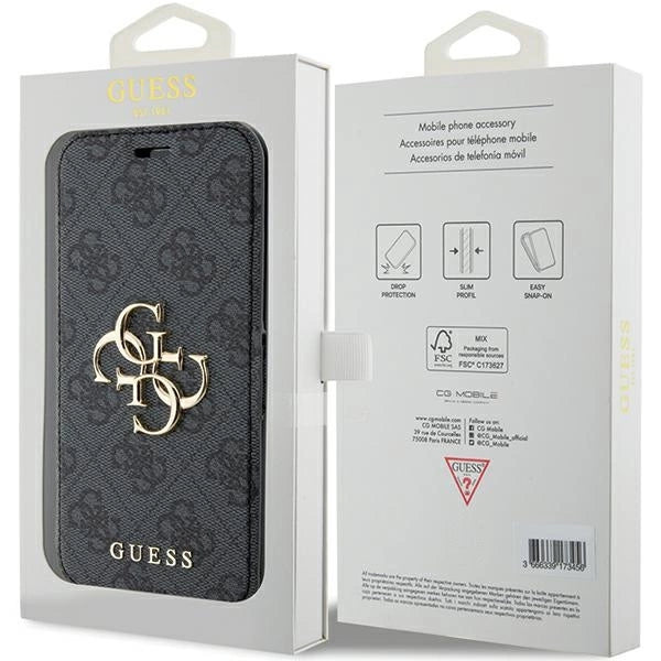 Guess 4G Metal Logo case for iPhone 15 Pro - gray