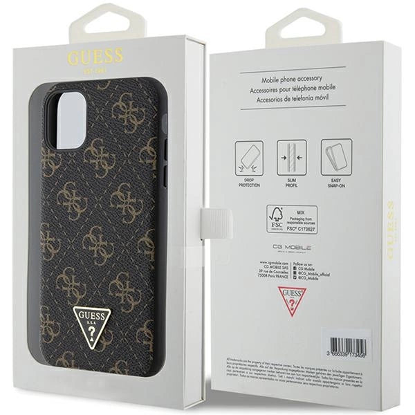 Guess 4G Triangle Metal Logo case for iPhone 11 / XR - black