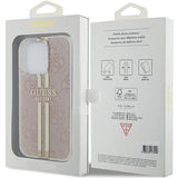 Guess IML 4G Gold Stripe-fodral til iPhone 14 Pro Max - pink