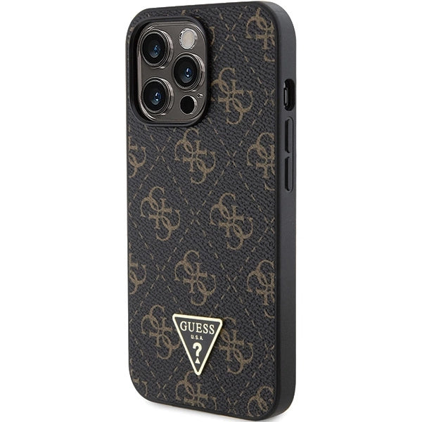 Guess 4G Triangle Metal Logo case for iPhone 14 Pro Max - black