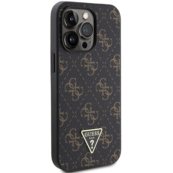 Guess 4G Triangle Metal Logo case for iPhone 14 Pro Max - black
