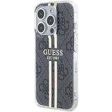 Guess IML 4G Gold Stripe-fodral til iPhone 15 Pro - sort