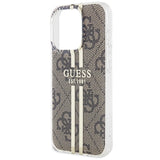 Guess IML 4G Gold Stripe-kasse til iPhone 15 Pro - brun
