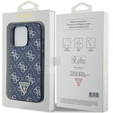 Guess 4G Triangle Metal Logo case for iPhone 15 Pro - blue