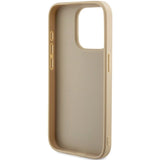 Guess Saffiano Iridescent Script case for iPhone 15 Pro - gold