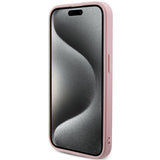 Guess Saffiano Iridescent Script case for iPhone 15 Pro - pink