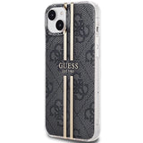 Guess IML 4G Gold Stripe case for iPhone 15 Plus / 14 Plus - black